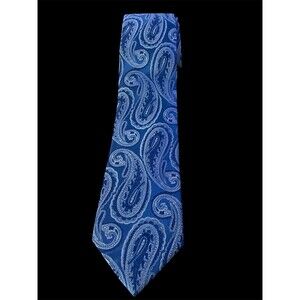 Hugo Boss Necktie Paisley Blue Silk Made In Italy Viscose